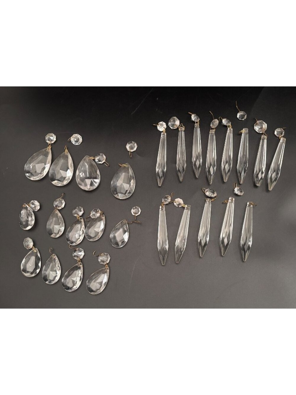 Vintage Crystal Chandelier Prisms Lot Teardrop & Icicle Shapes Replacement Parts